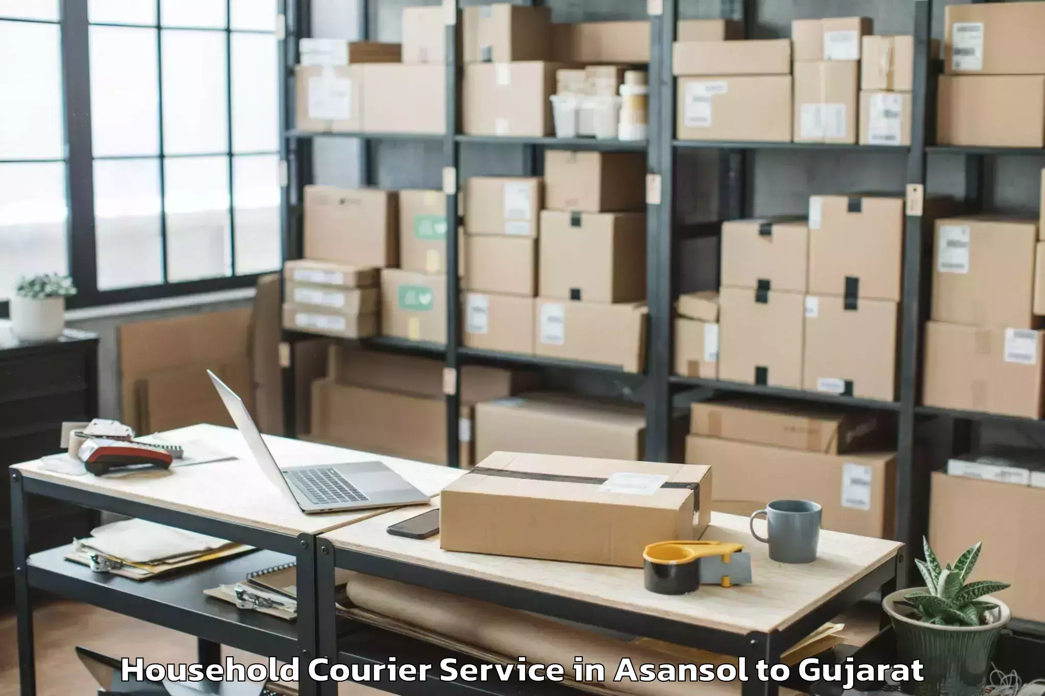 Asansol to Gujarat University Ahmedabad Household Courier